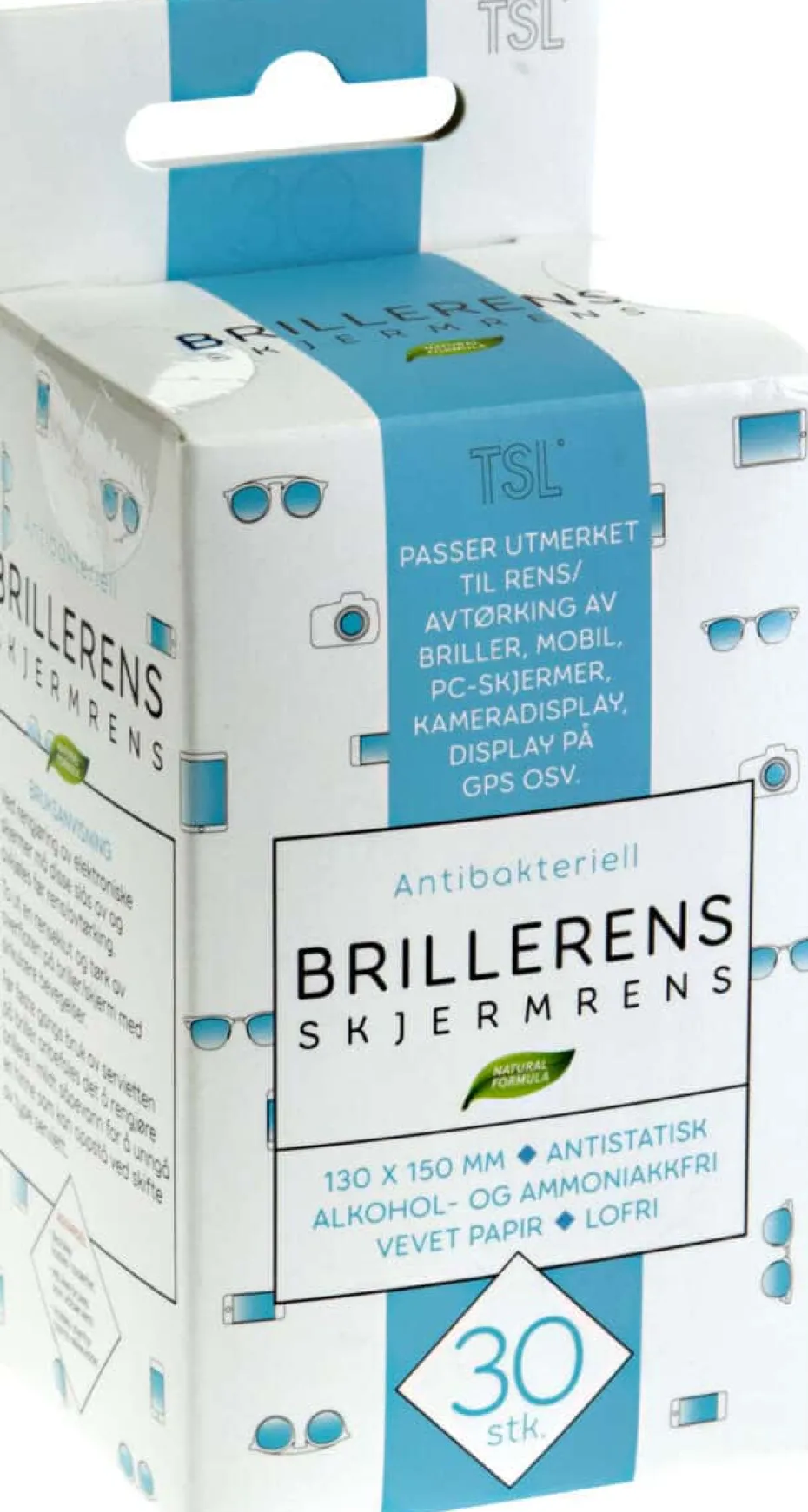 Antibakteriell brillerens/skjermrens