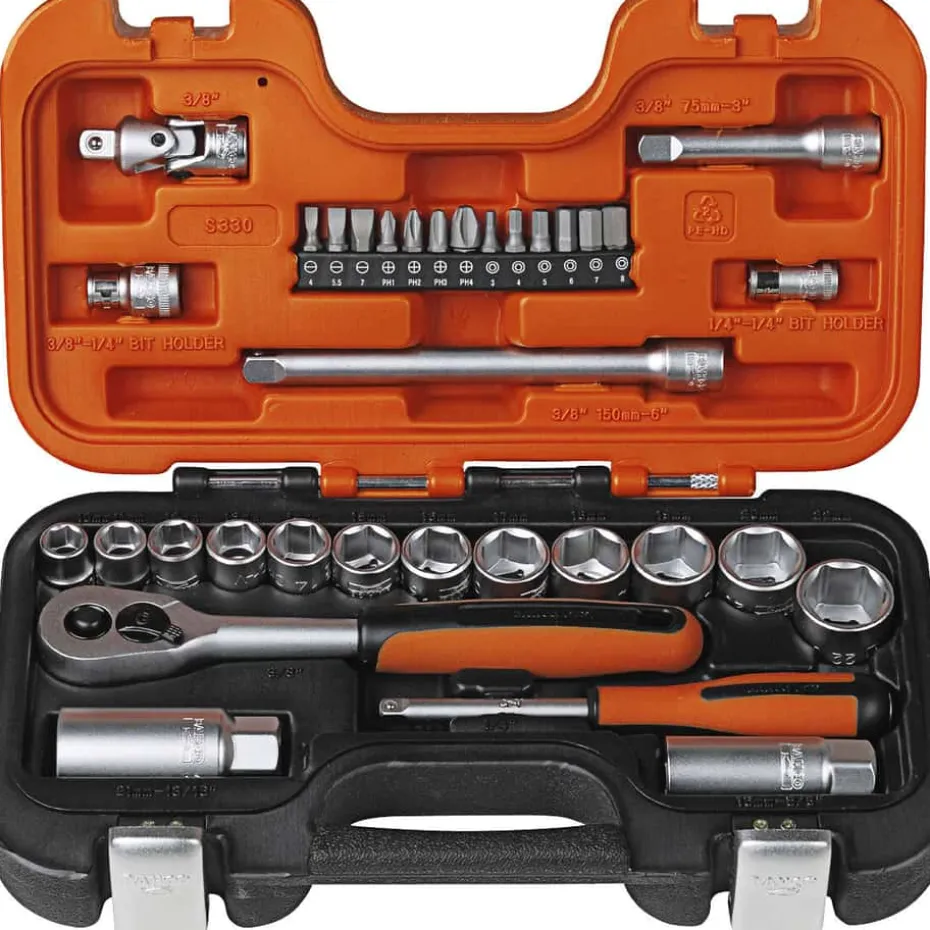 Bahco S330 3/8+1/4" pipesett 34 deler