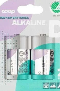 Coop D/LR20/1,5V batterier 2pk