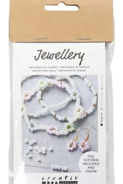Creativ Company Mini DIY Kit Smykker Elastisk Armbånd, Ørering