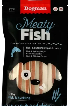 Dogman Meaty Fish Fisk og Kyllingstrips 80g