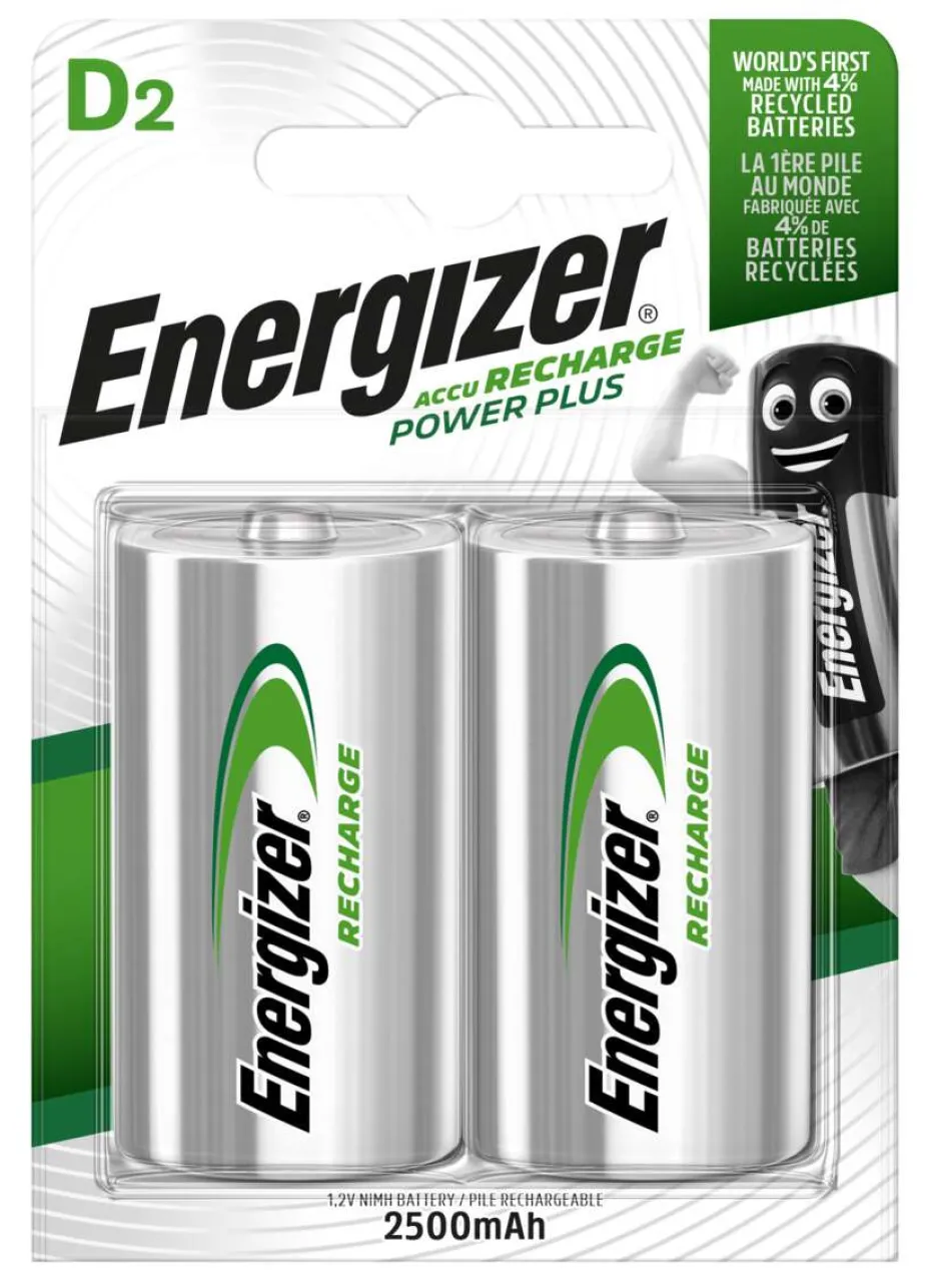 Energizer® AccuRecharge D-batterier