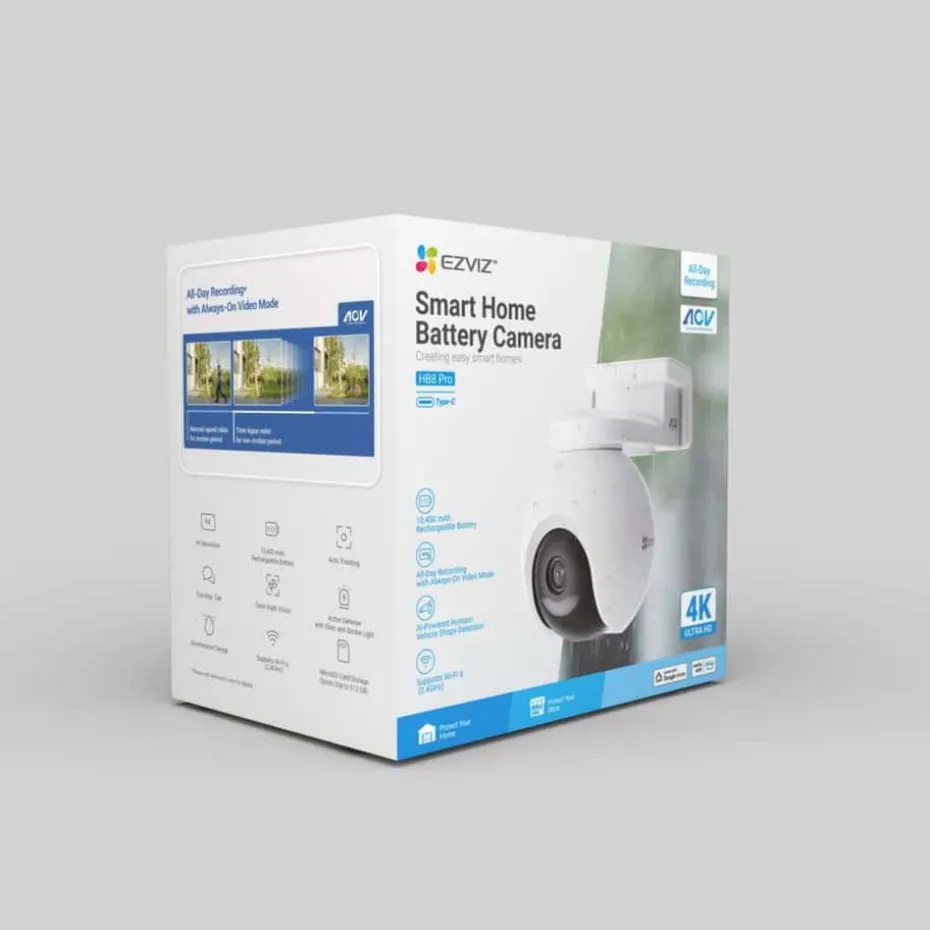 EZVIZ HB8 Pro 4K batteridrevet Wi-Fi sikkerhetskamera
