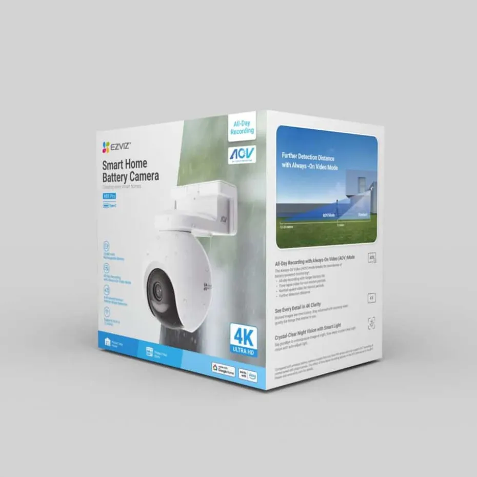 EZVIZ HB8 Pro 4K batteridrevet Wi-Fi sikkerhetskamera