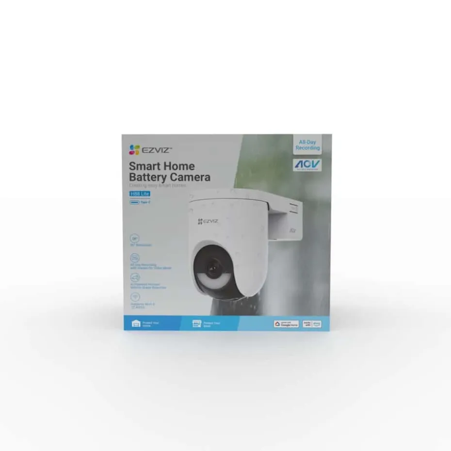EZVIZ HB8Lite 2K batteridrevet Wi-Fi-kamera for panorering og tilt
