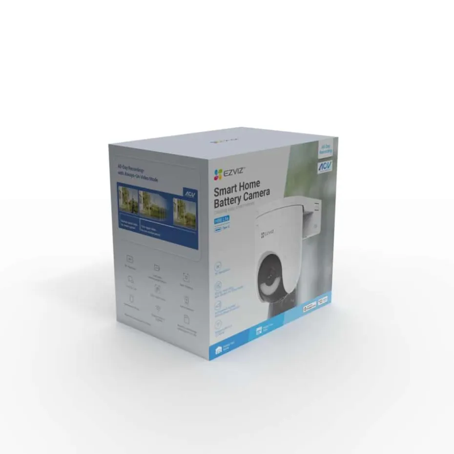 EZVIZ HB8Lite 2K batteridrevet Wi-Fi-kamera for panorering og tilt