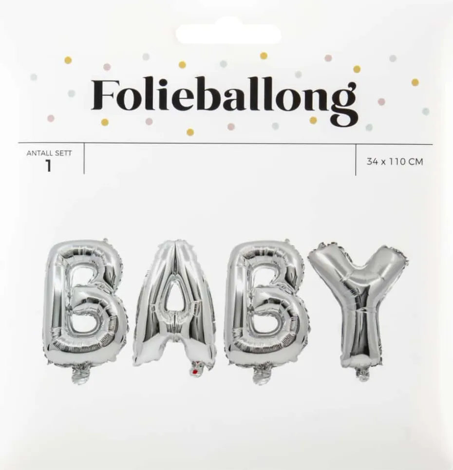 Folieballong Baby banner L: 110 cm