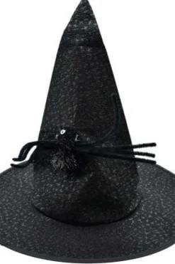 Halloween heksehatt med edderkopp