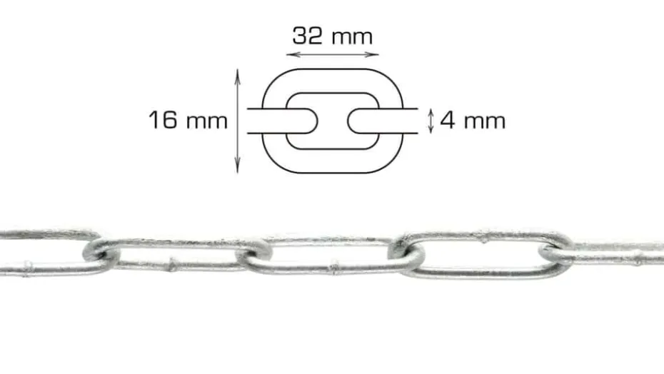 Home>it Galvanisert langleddet kjede - 2 meter (4 mm)