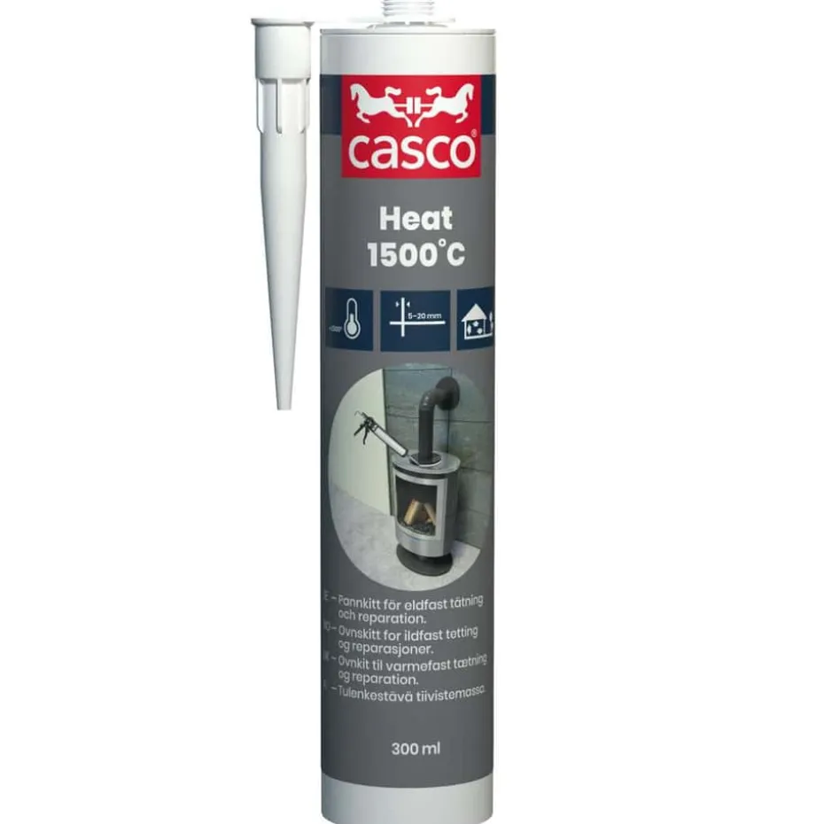 Ildfast fugemasse Casco Heat 1500°C Sort