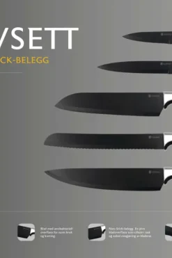 Ildstad knivsett 6 deler