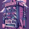 Illustrata Retro Vending Machine plakat