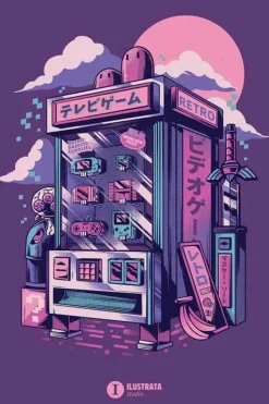Illustrata Retro Vending Machine plakat