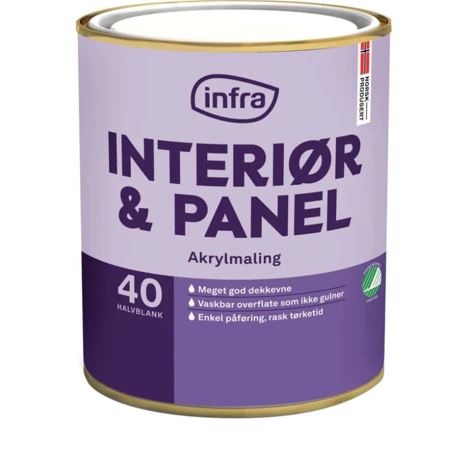 Infra Tre&Panel 40/halvblank interiørmaling