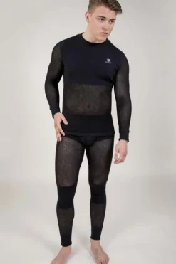 Janus Black Wool Mesh ullongs herre