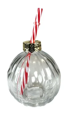 Julekule glass med sugerør