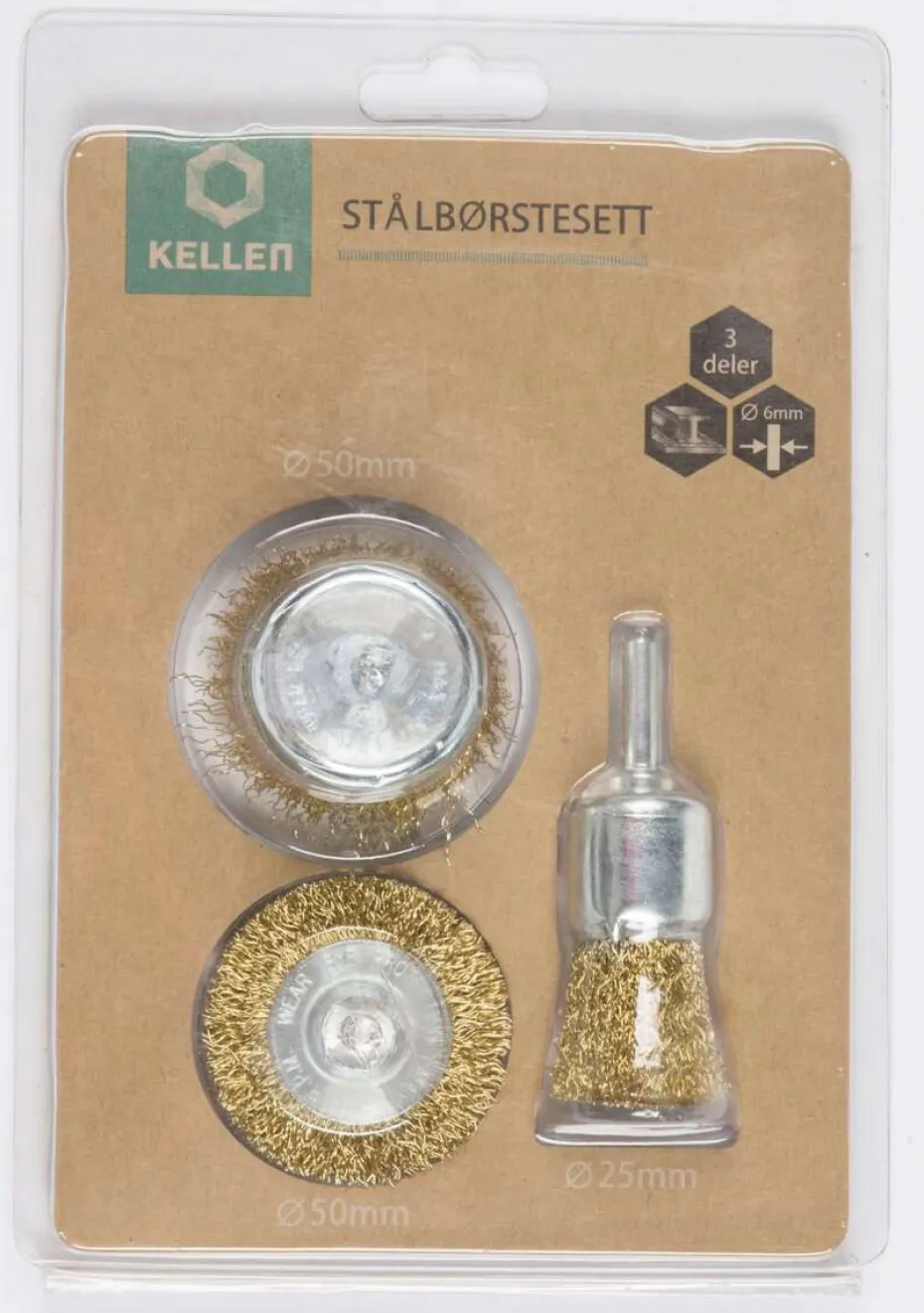 Kellen stålbørstesett
