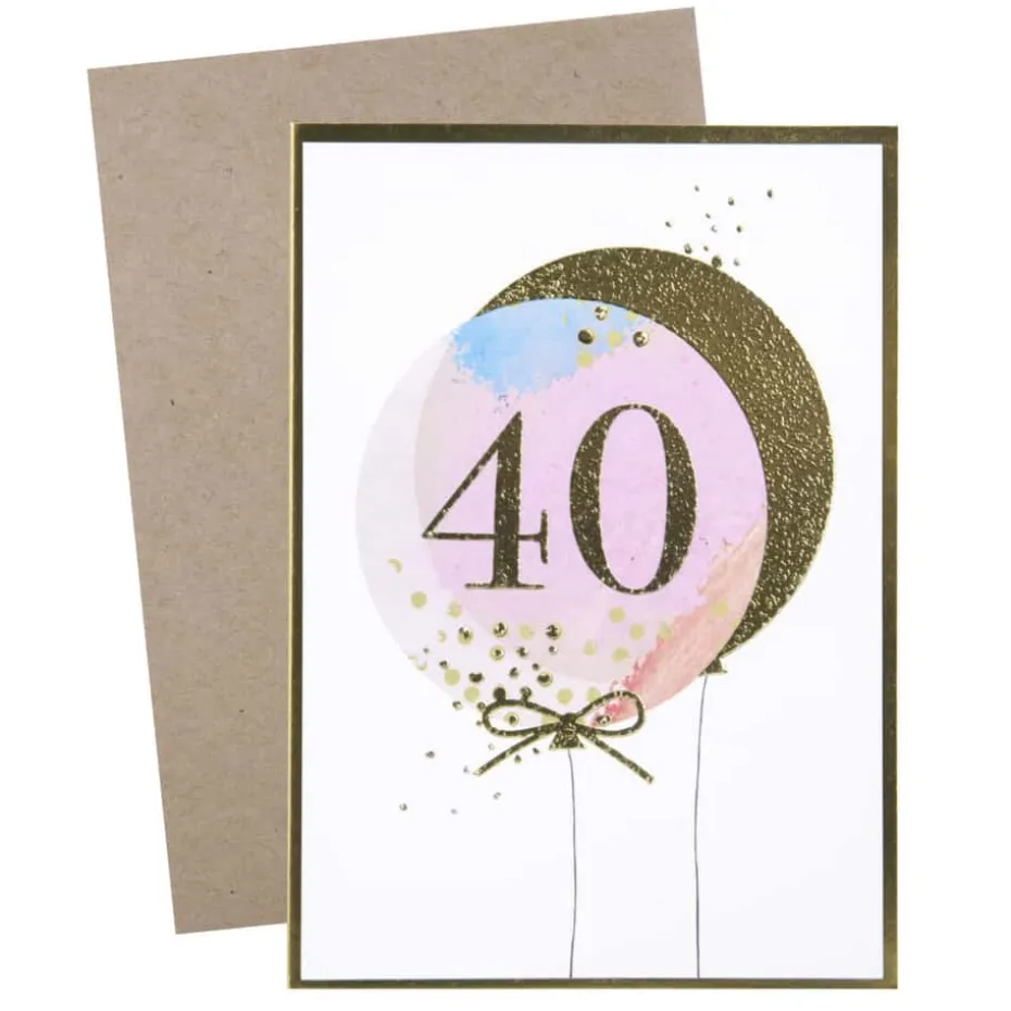 Kort 40 år Rosa/gull