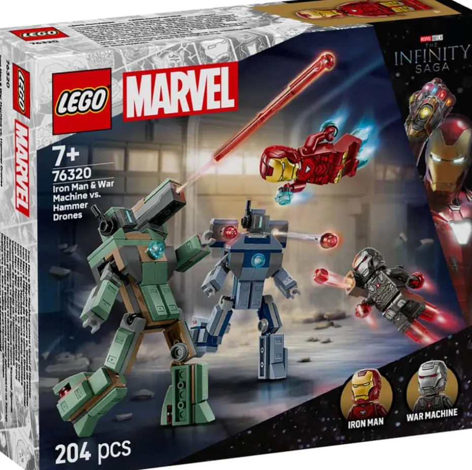 LEGO® ǀ Marvel Iron Man og War Machine mot Hammer-droner 76320