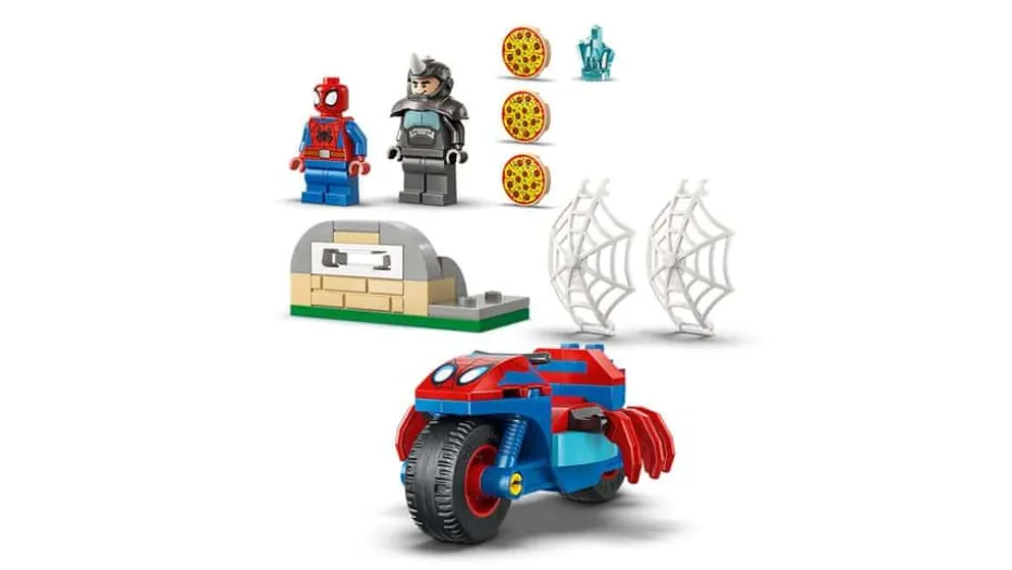 LEGO® ǀ Marvel Spidey og hans fantastiske venner Spidey på motorsykkel mot Rhino 11206