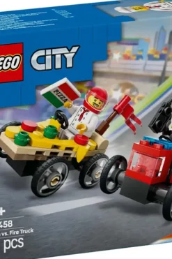 LEGO® City Billøp mellom pizzabil og brannbil 60458