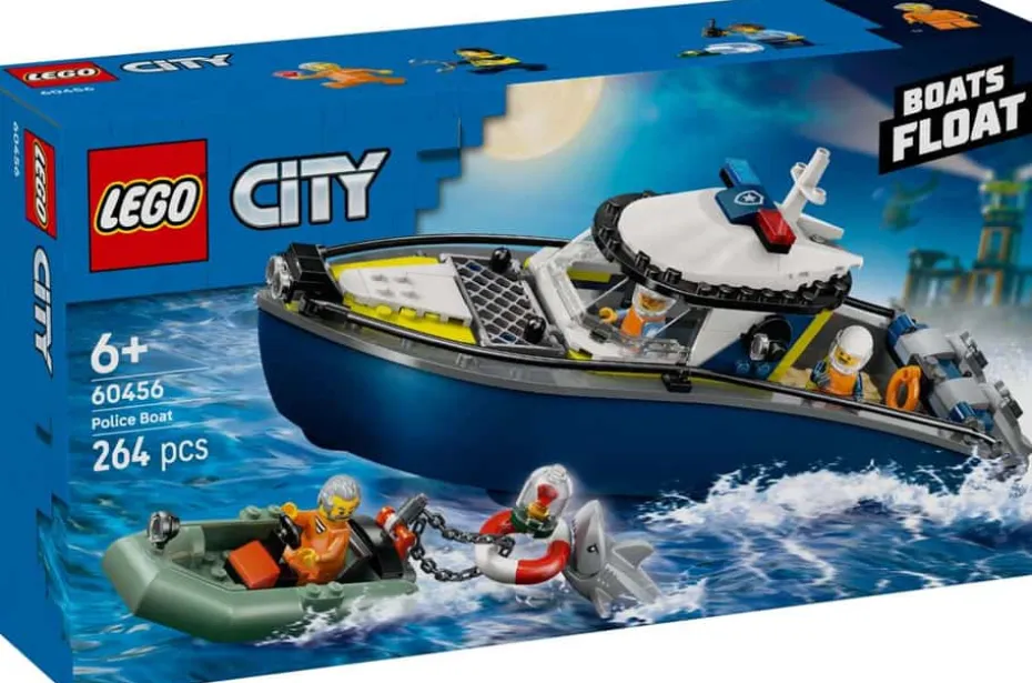 LEGO® City Skurkejakt med politibåt leke og flytende hurtigbåt og jolle 60456