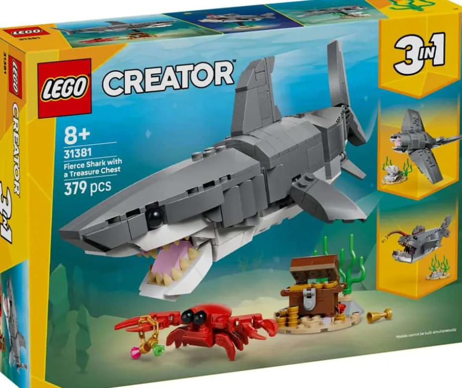 LEGO® Creator Blodtørstig hai med skattkiste 31381