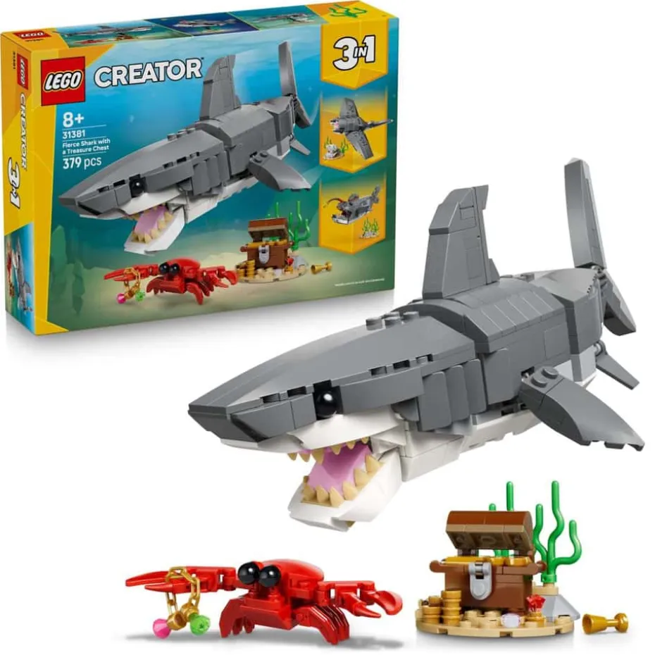 LEGO® Creator Blodtørstig hai med skattkiste 31381