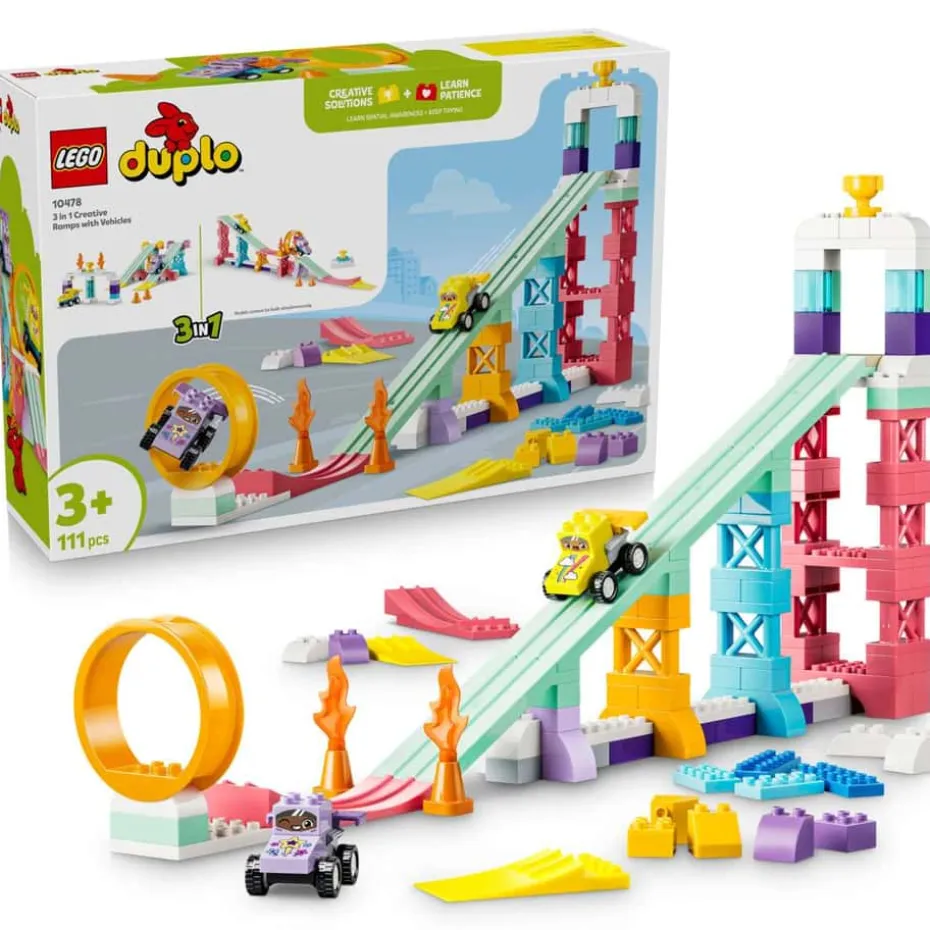 LEGO® DUPLO® Town 3-i-1 Kreative ramper med biler 10478