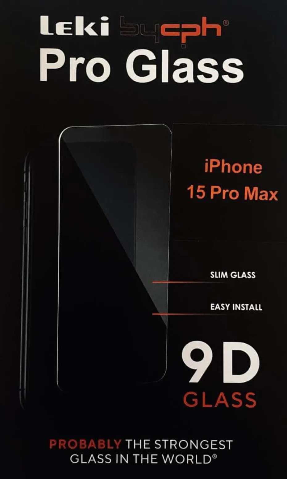 Leki bycph Pro Glass 9D skjermbeskyttelse til iPhone 15 Pro Max