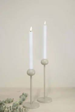 Lun LED kronelys med riller 2pk