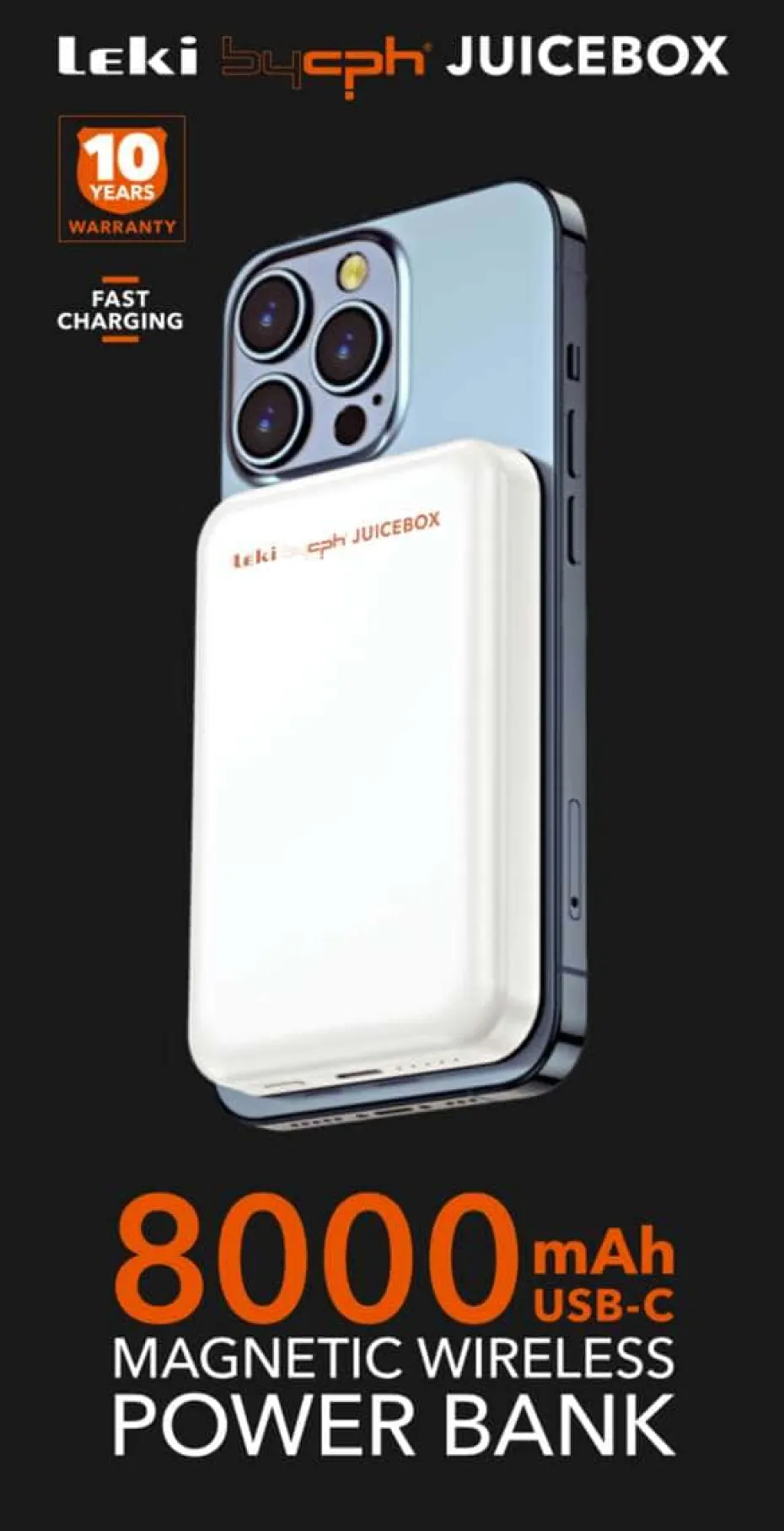 Magnetisk Powerbank 8000 mAh