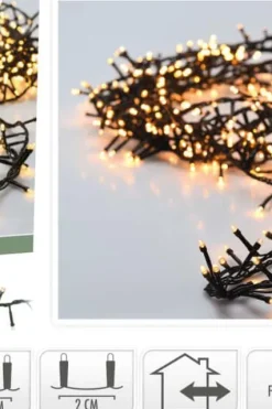 Microcluster lyslenke med 800 varmhvite led lys