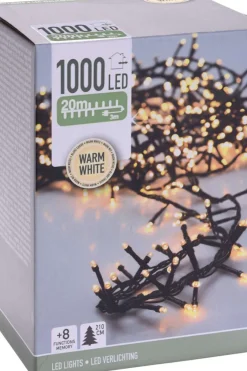 Microcluster lyslenke med 1000 varmhvite led lys