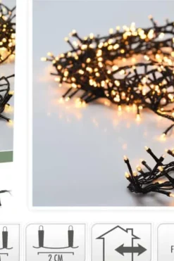 Microcluster lyslenke med 400 varmhvite led lys