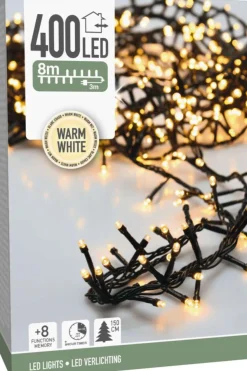 Microcluster lyslenke med 400 varmhvite led lys