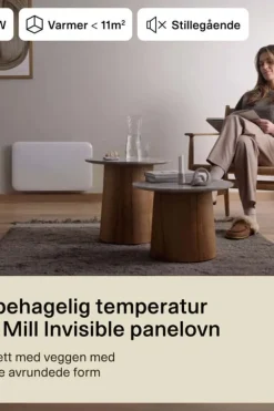 Mill Invisible 600W panelovn