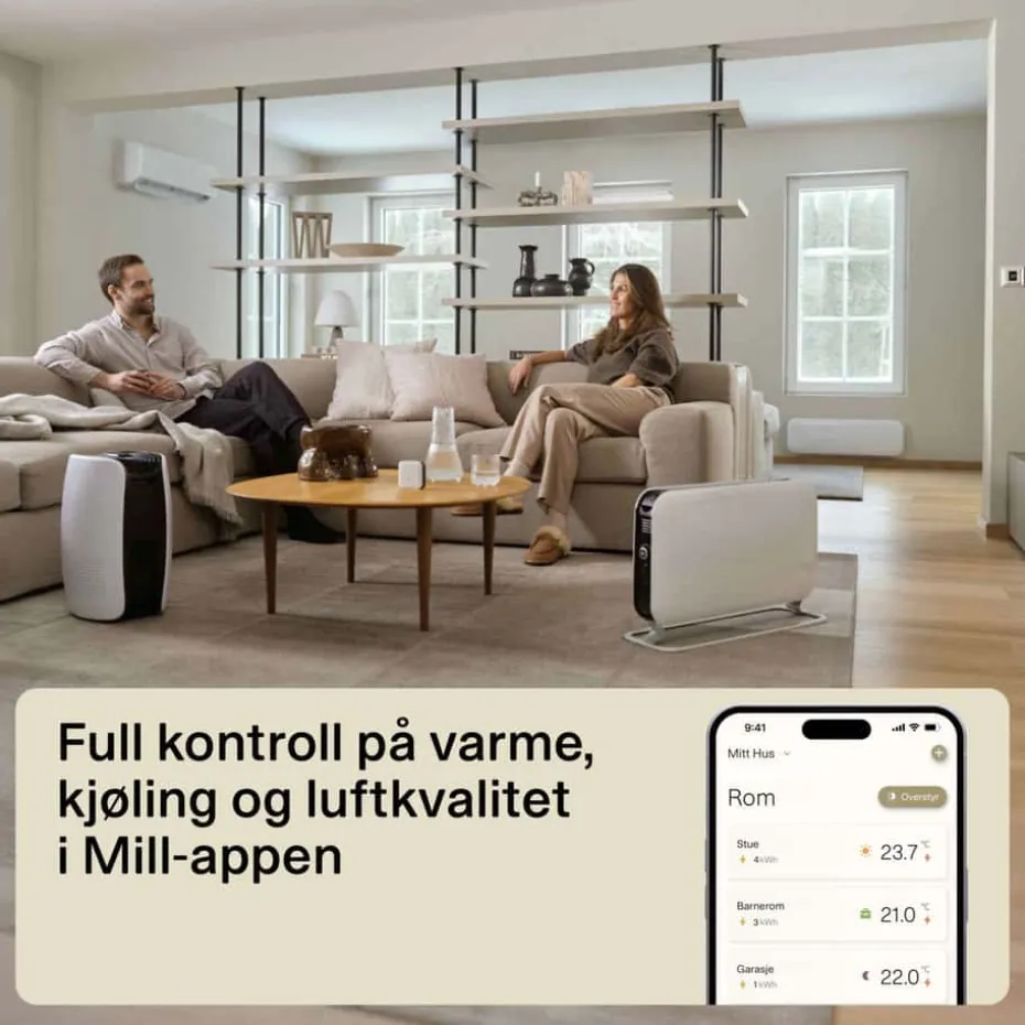 Mill Gentle AirWiFi 2000W oljefylt radiator