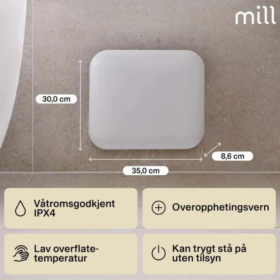 Mill Invisible 250W panelovn
