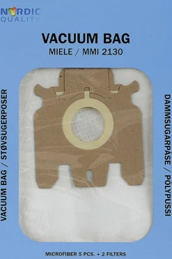 MMI 2130 støvsugerposer 5pk + 2 filtre