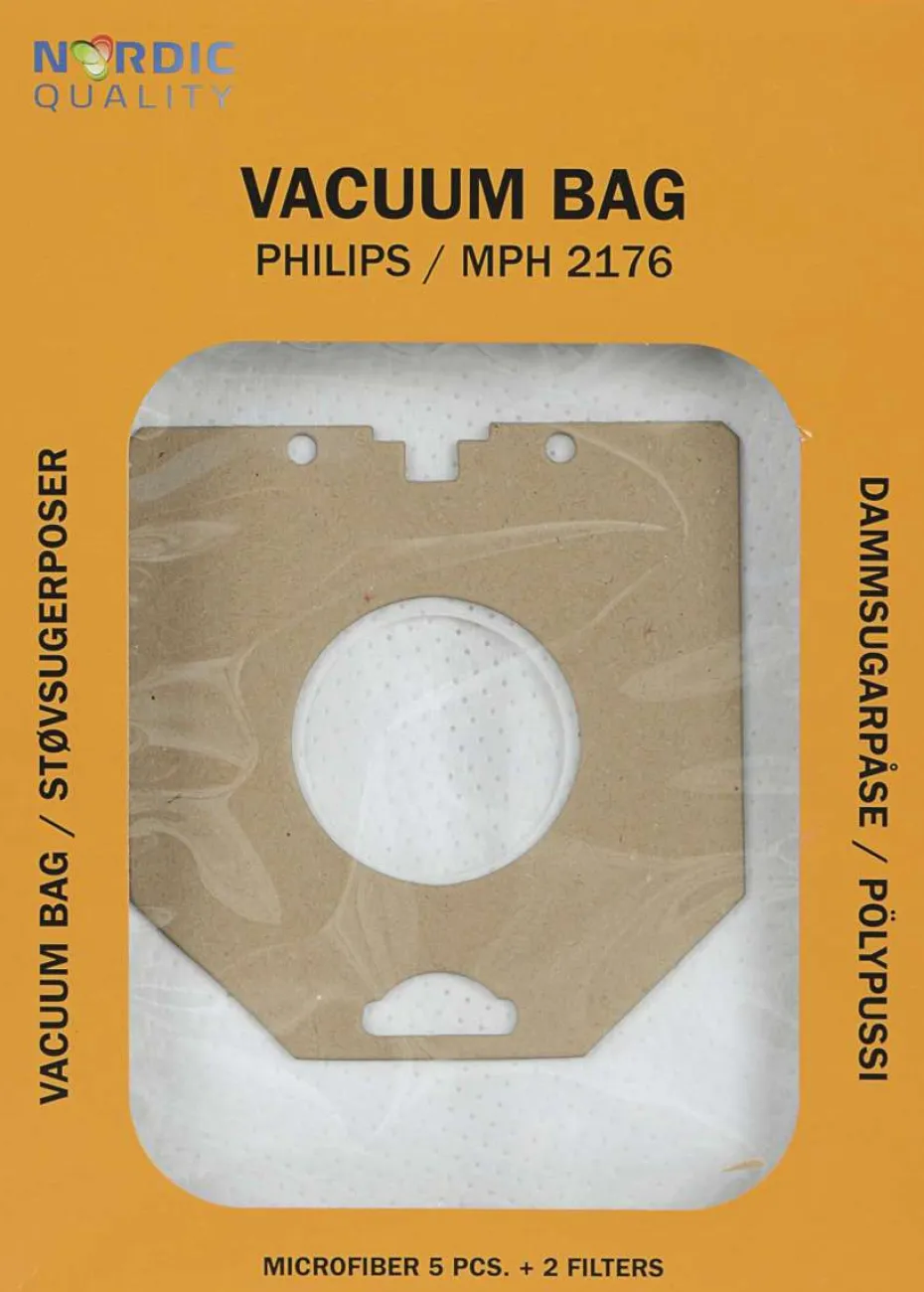 Nordic Quality Vac MPH 2176 Støvsugerposer, 5 stk. + 2 filtre