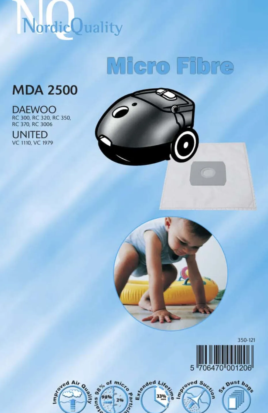 NQ MDA 2500 støvsugerposer