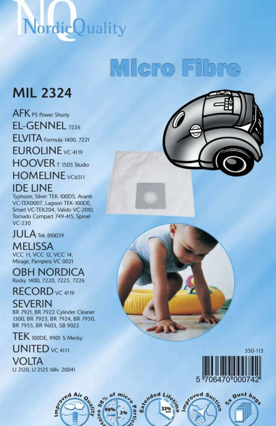 NQ MIL 2324 støvsugerposer