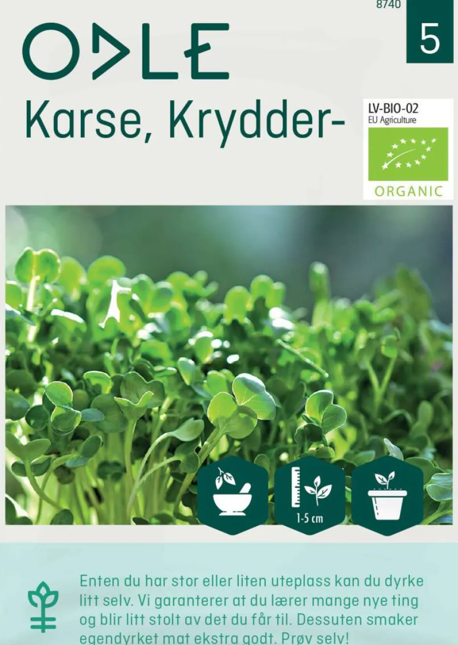 Odle 'Organic' krydder karse frø