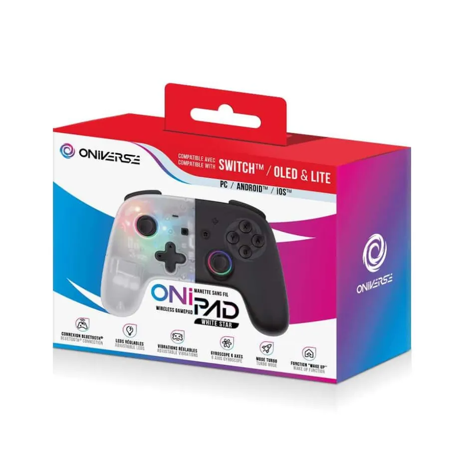 ONIVERSE Bluetooth Controller for Nintendo Switch / PC / IOS / Android White Star