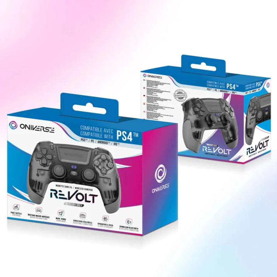 ONIVERSE Trådløs Revolt Bluetooth Controller Mercury Gray (PS4 PC Mobil)