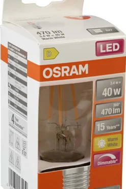 OSRAM LED Superstar Classic A 40 Filament pære