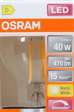 OSRAM LED Superstar Classic A 40 Filament pære