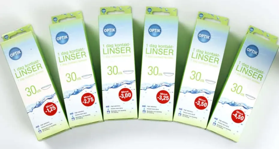30-pakk hverdagslinser styrke -1,25