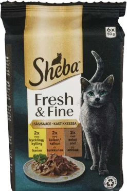 Sheba® Fresh & Fine Kylling/Kalkun/And 6x50g